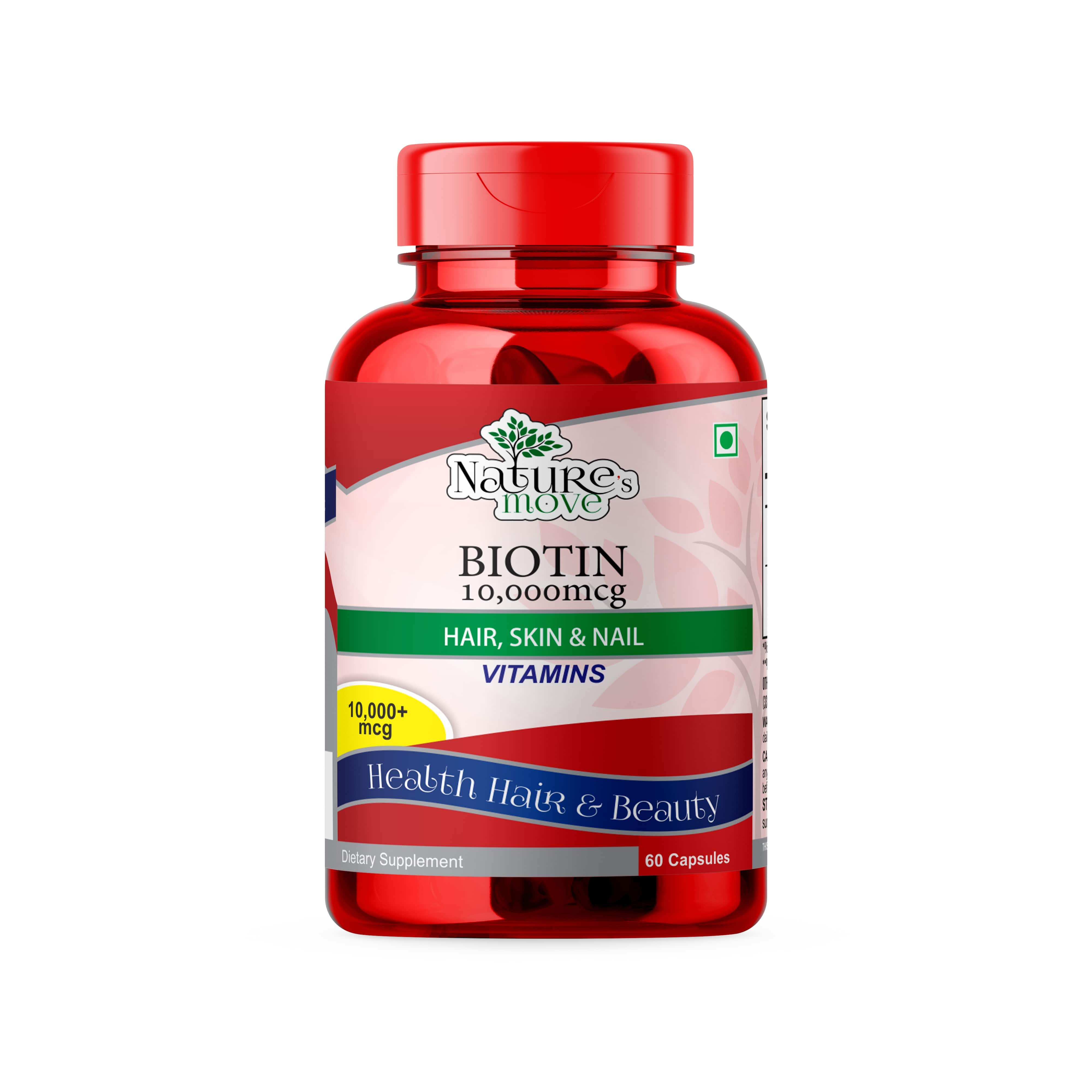 Nature's Move Biotin 10,000mcg | Hair, Skin & Nails 